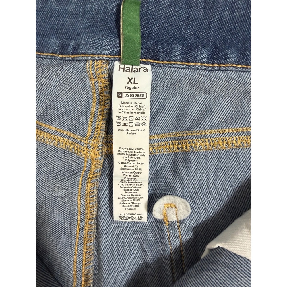 Halara Flex Denim Wide Leg Crop Jeans Womens XL Blue High Rise Stretch Pants - Picture 11 of 13